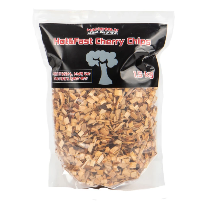 Vuur&Rook Hot&Fast Kersen Chips 1,5 Kg 1 Vuur&Rook Hot&Fast Kersen Chips 1,5 Kg