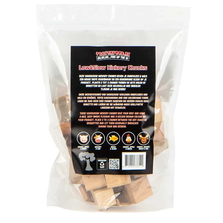 Vuur&Rook Low&Slow Hickory Chunks 1,5 Kg 2 Vuur&Rook Low&Slow Hickory Chunks 1,5 Kg - Image 2